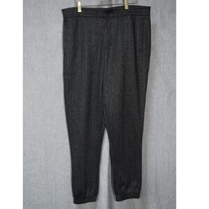 Vince Wool Blend Herringbone Tapered Pants Medium Gray Black